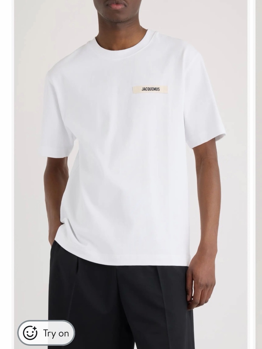 Jacquemus White Short Sleeve Crew T-Shirt with Logo Patch